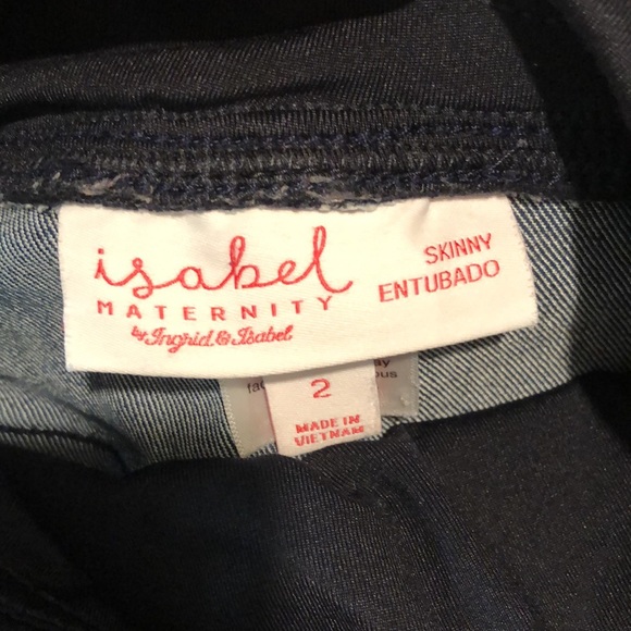 2 pairs lightly used maternity jeans. Skinny. Light & dark wash. Retail $30 each - Picture 4 of 6